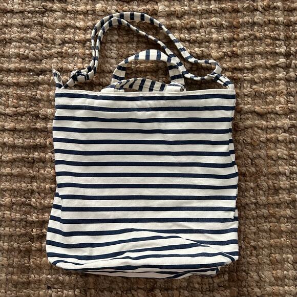 BAGGU Duck Bag – The Surf Club Striped Nautical Style Canvas Tote - Picture 2 of 8